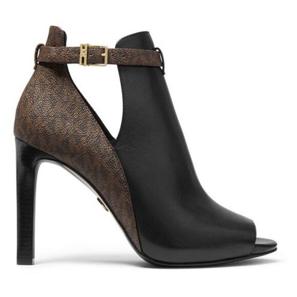 Michael Kors Lawson Open Toe Heels Pumps Bootie Signature AUTHENTIC NEW 11M - Picture 2 of 3